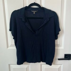 Banana Republic Sz Med Navy Linen Shirt